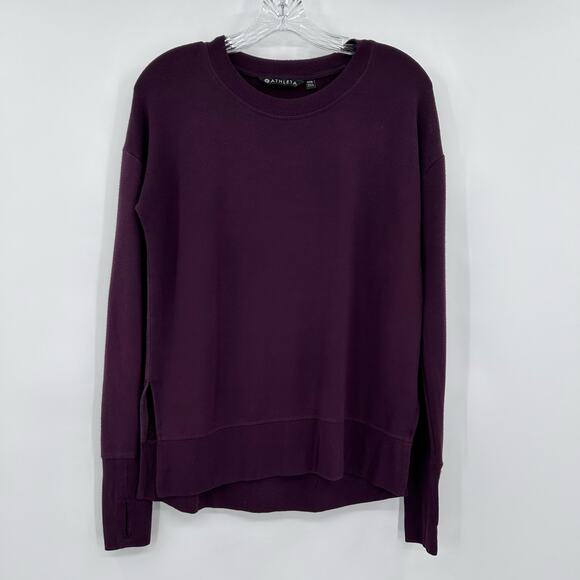 Athleta Coaster Luxe Sweatshirt Deep Crocus Violet Cozy Relaxed Womens Size XXS - Picture 3 of 12